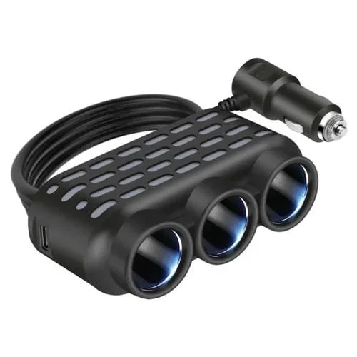 1 A 3 Cargador De Encendedor De Cigarrillos Para Automóvil De 12 V / 24 V Luz Multifunción De Siete Colores (120 W)
