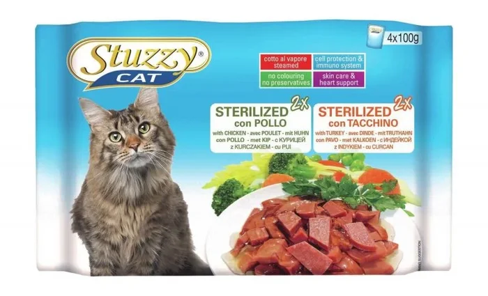 2492 Stuzzy gato sterilizzato, pollo pavo 4 x 100 gr