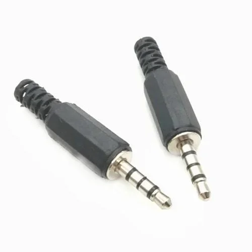 30 Pcs Enchufe para Auriculares 3,5 mm Cabezal de Audio de Cuatro Polos para Soldadura DIY