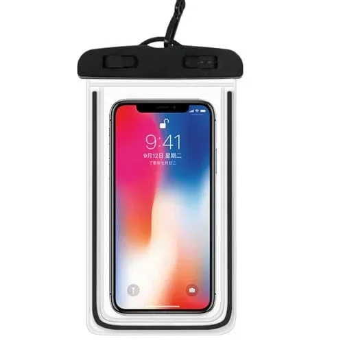 4 Pcs Bolsa Impermeable para Teléfono Móvil PVC Sellada Luminosa Natación (Negro)