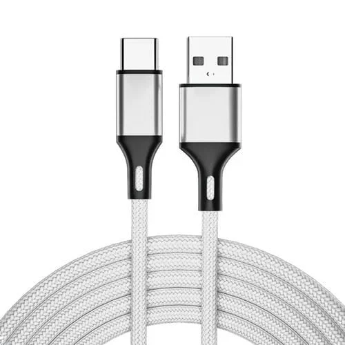 4 Pcs Cable USB-C a Type-C 2.4A Carga Rápida 0.25M (Plata)
