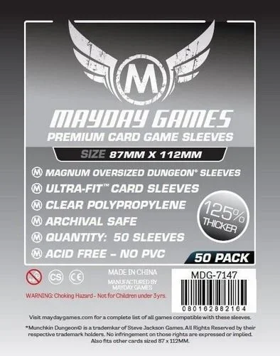 50 Mayday 87 x 112 Munchkin Dungeon Magnum Oversized Premium Card Sleeves Board Game