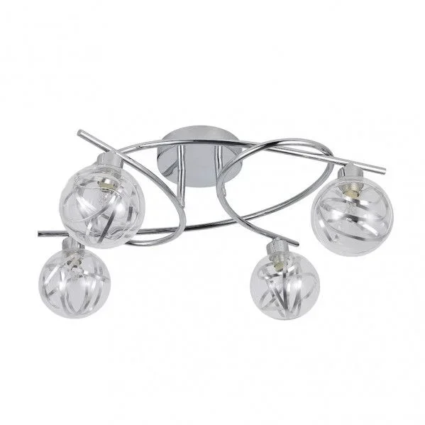 ABRILA Plafon Varanasi Cromo De 4 Luces