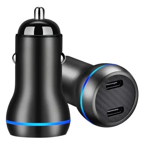 Acc-580 Pd 40W Dual Tipo-C / Usb-C Ports Cargador De Coche De Carga Rápida (Negro)