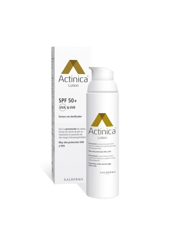 Actinica Loción con Protección Solar SPF 50+, 80g, Prevención y tratamiento protector asociado a la Queratosis Actínica, Textura Fluida, con protección UVA/UVB
