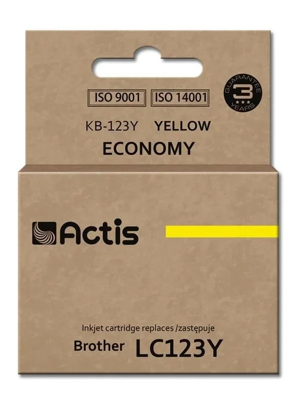 Actis Tinta KB-123Y (reemplazo de Brother LC123Y/LC121Y; Estándar; 10 ml; amarillo)