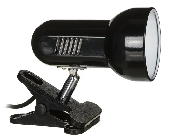 Activejet Lámpara de sobremesa con pinza, negra, metal, rosca E27