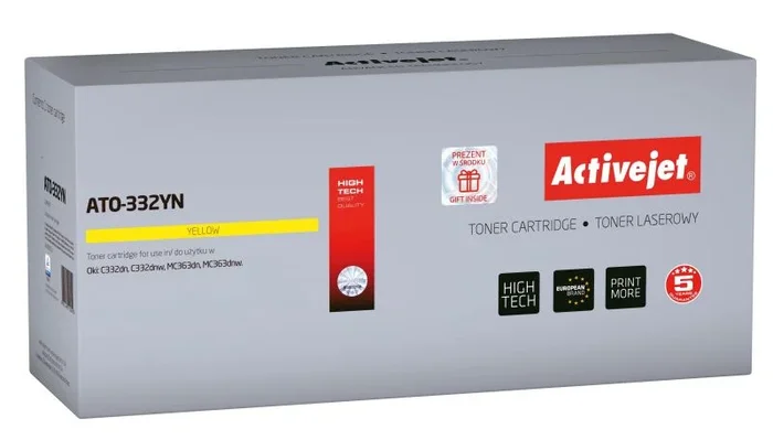 Activejet Tóner de impresora ATO-332YN, Recambio OKI 46508713; Supremo; 1500 páginas; Amarillo