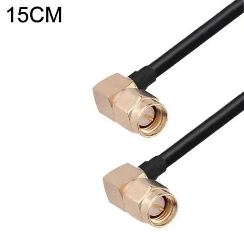 Adaptador Coaxial RF Codo Macho SMA a Codo Macho SMA RG174 Cable 15 cm