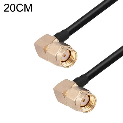 Adaptador Coaxial RF RG174 Codo Macho RP-SMA a Codo Macho RP-SMA Cable 20 cm