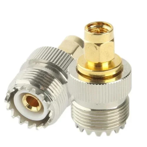 Adaptador Coaxial RF SMA-J a SL-16 / SMA Macho a M UHF (Plateado)