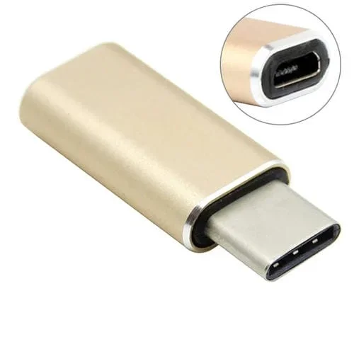 Adaptador Convertidor Aluminio Micro USB a USB 3.1 Tipo C (Dorado)