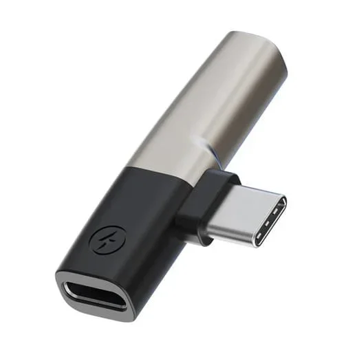Adaptador de Carga y Audio DAC 2 en 1 USB-C a 3,5 mm + USB-C (Oro Claro)