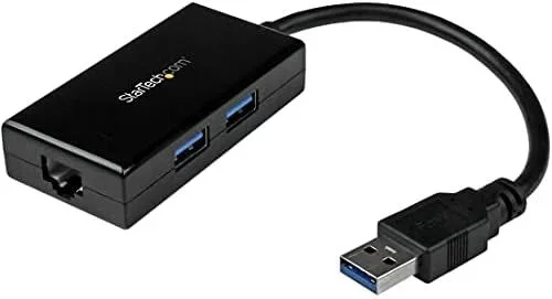 adaptador de red ethernet gigabit externo usb 3.0 con concentrador incorporado de 2 puertos usb – soporte win, mac y chrome,2 años