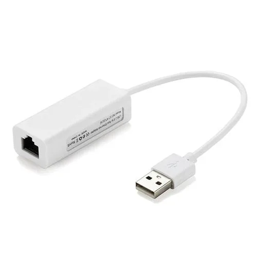 Adaptador Ethernet USB 2.0 para Tablet PC y TV Android, Longitud 20cm (Blanco)