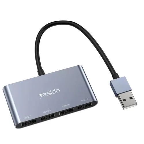 Adaptador Hub USB Yesido Hb12 4 en 1 Estación de Acoplamiento Multifunción
