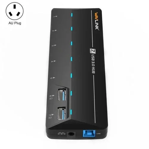 Adaptador Hub USB3.0 Wavlink WL-UH3073D Estación de Acoplamiento 7 Puertos con Interruptor Individual (Enchufe AU)