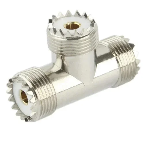 Adaptador Uhf Hembra a 2 x Uhf Hembra (Plateado)