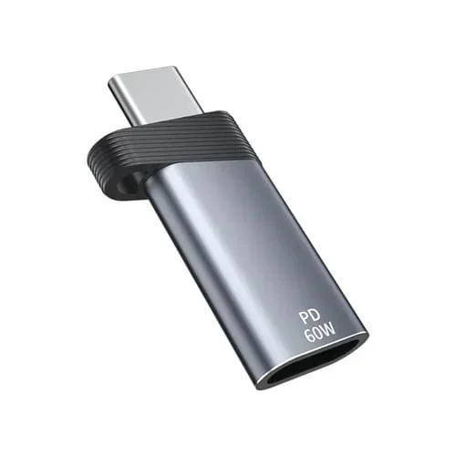 Adaptador Usb-C Tipo-C Macho a Hembra 8 Pines Ads-615 Pd 60W (Gris)