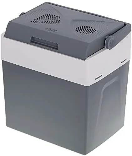 Adler AD 8078 Nevera Portátil Eléctrica de Viaje para Coche, Camping, 12V / 220V, Capacidad 28L, Refrigera, Mantiene el Calor, Modo Bajo Consumo, Gris