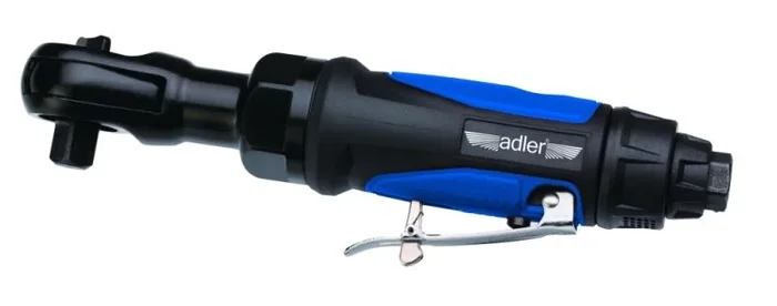 Adler Llave de carraca neumática angular 1/2″, herramienta profesional para ensamblaje y desmontaje, diseño compacto y ergonómico, alta resistencia, impacto optimizado, color metálico.