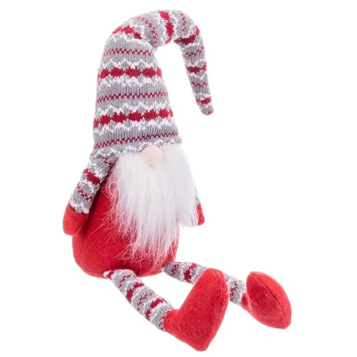 Adorno navideño rojo multicolor arena tejido 60 cm