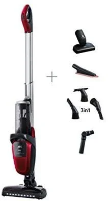 AEG FX9-1-ANIM Aspiradora Sin Cable Escoba y de Mano, Cepillo Mascotas y Suave, Batería 36V hasta 60 Minutos, 3 Velocidades, Ergonómico, 82dB, Depósito 0.7L, Función Parking, Cepillo Luces LED, Rojo