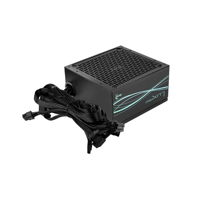 Aerocool LUXPRO550, Fuente de Alimentación 550W, Certificado 80Plus Bronze 230V EU, Eficiencia +88%, Condensadores Japoneses 105°C, Ventilador FDB 14cm con Tecnología APFC, 5 Años de Garantía, Negro