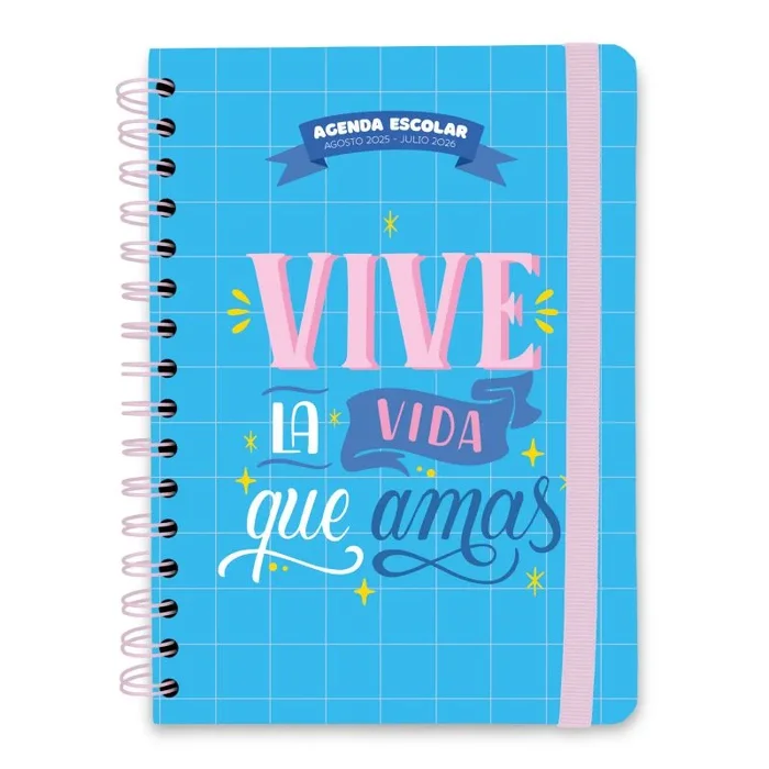 Agenda escolar 2025/2026 semana vista 12 meses vive la vida que amas