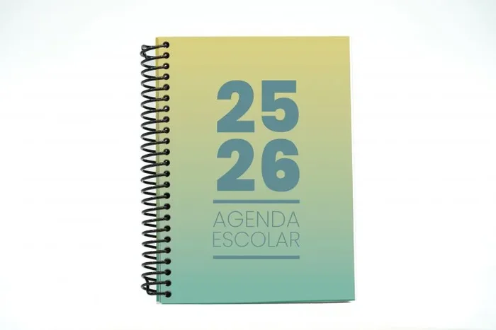 Agenda escolar 25-26 a5 tapa polipropileno semana vista amarillo/verde