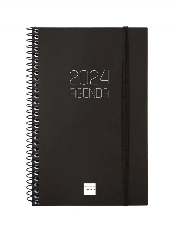 Agenda espiral opaque 2024 e5-117×181 semana vista horizontal negro