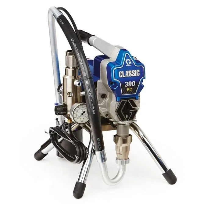 Agregat malarski Graco Classic Stand 390 PC, ideal para trabajos de pintura profesional, rendimiento excepcional, sistema SmartControl, diseño compacto y fácil de usar.