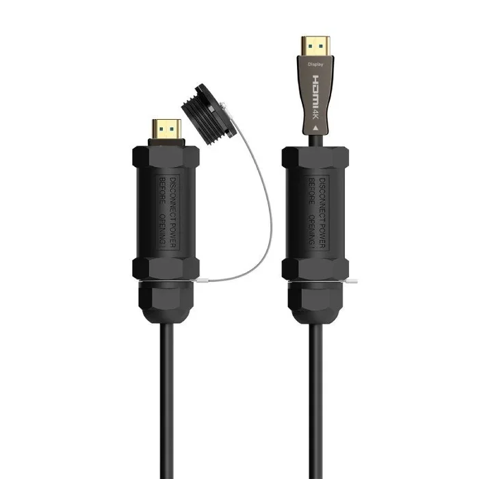 Aisens cable hdmi v2.1 aoc con armadura ultra alta velocidad / hec 8k@60hz 4k@120hz 4:4:4 48gbps – a/m-a/m – 100m – color negro