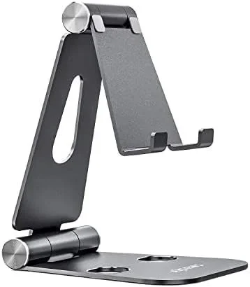 Aisens soporte de sobremesa tamaño xl ajustable (2 pivotes) para movil / tablet – color gris