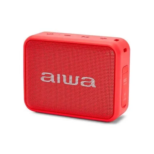 Aiwa BS-200RD: Altavoz Inalámbrico Portátil Bluetooth, True Wireless Stereo, Impermeable. Color: Rojo
