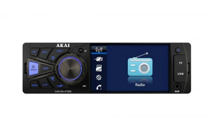 Akai CA015A-4108S receptor multimedia para coche Negro 100 W Bluetooth