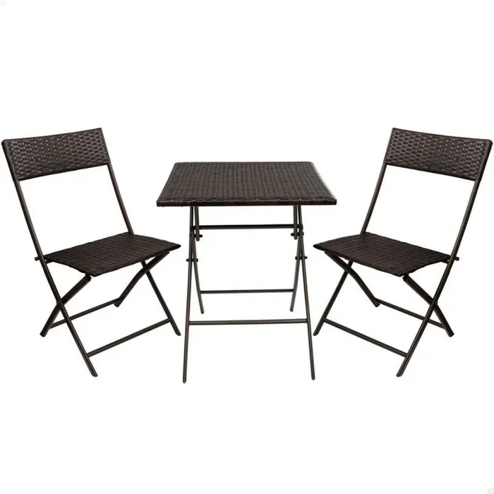 Aktive 61121 – Conjunto mesa y sillas jardín 2 personas | Incluye mesa 60x60x72 y Dos sillas 47×83,5 | Mesa y sillas terraza pequeña ligero y cómodo | Uso en interior y exterior