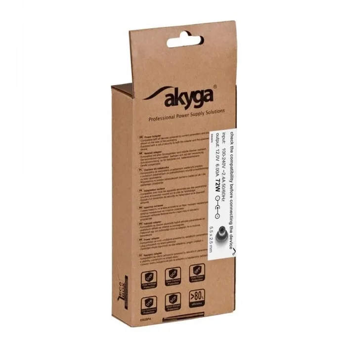 Akyga AK-ND-28 adaptador e inversor de corriente Interior 72 W Negro