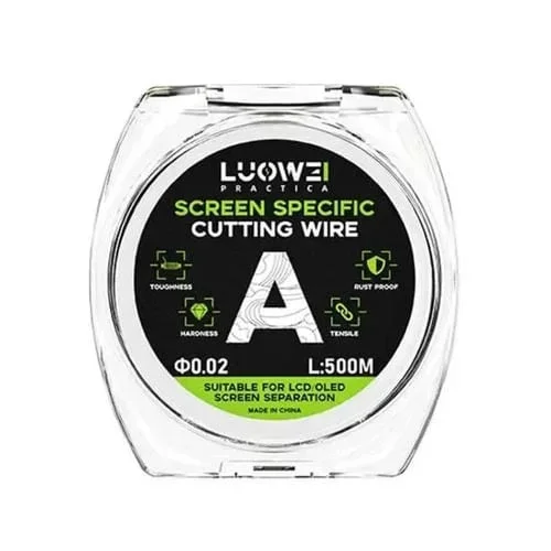 Alambre de Acero Luowei 500 m Separar Pantallas Celulares Corte 0,02mm (Gris)