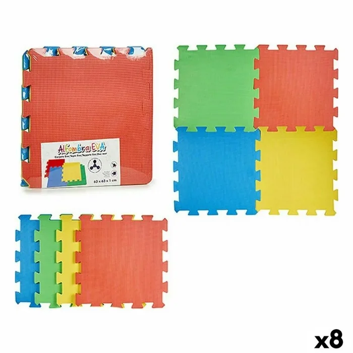 Alfombra de puzzle goma eva 4 piezas (8 unidades) multicolor