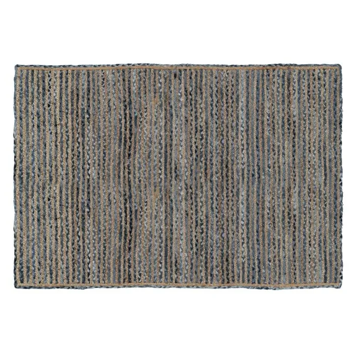 Alfombra natural azul algodón yute 230 x 160 cm