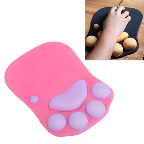 Alfombrilla de Ratón Montian de Silicona Antideslizante con Forma de Garra de Gato (Rosa Roja)