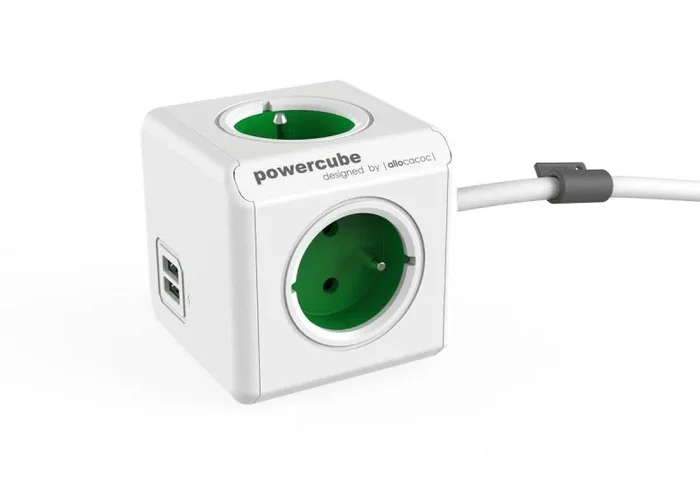 Allocacoc 2402GN/FREUPC Interior 4AC Outlet(s) 1.5m Verde, Color Blanco Base múltiple – Bases múltiples (Interior, 1,5 m, 4 Salidas AC, Tipo E (FR), Verde, Blanco, CE, KEMA FR)