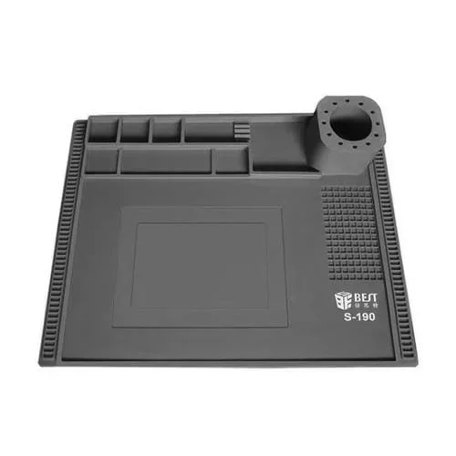 Almohadilla de Silicona BEST S-190 Resistente a Altas Temperaturas Banco de Trabajo (Gris)