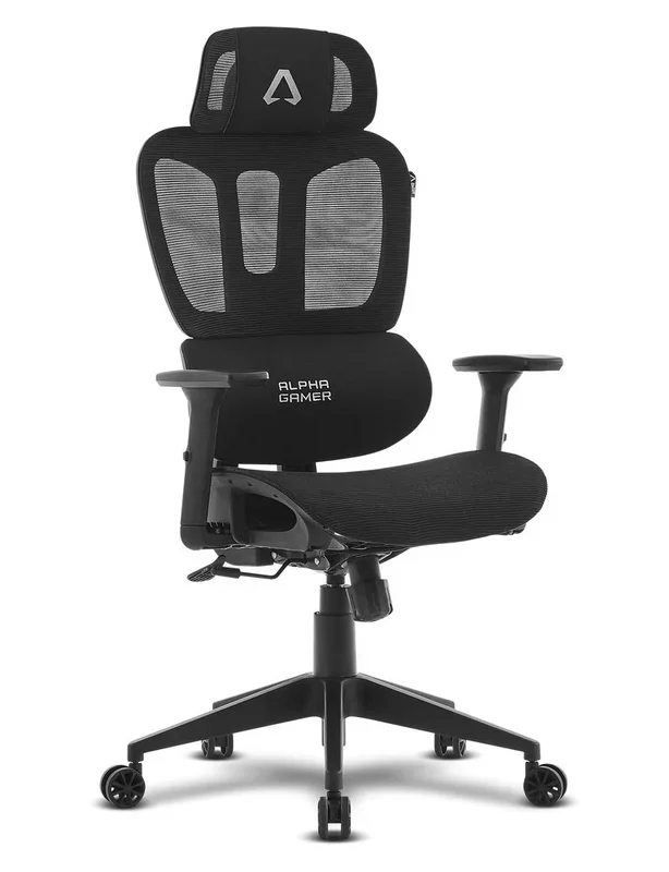 Alpha Gamer Luna Asiento acolchado tapizado Respaldo de malla