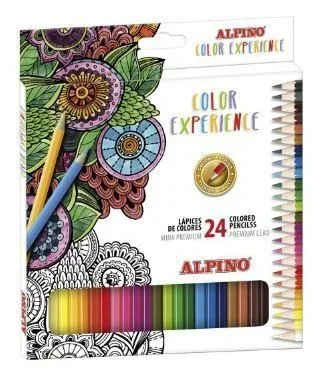 Alpino AL000247 lápiz de color Negro, Azul, Bronce, Marrón, Verde, Gris, Azul claro, Verde claro, Rosa claro, Naranja, Melocotón, Rosa, Púrpura, Rojo, Violeta, Blanco, Amarillo 24 pieza(s)
