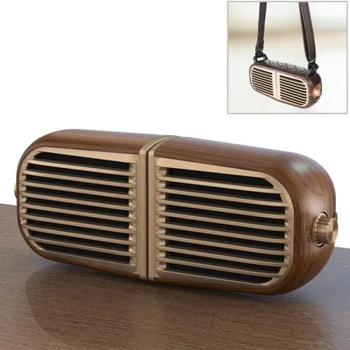 Altavoz Bluetooth Oneder V8 Par Succión Magnética Estéreo Con Correa Soporte Manos Libres Tarjeta TF Aux USB (Bronce)