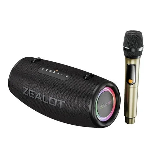 Altavoz Bluetooth Portátil Zealot S87M 80W Rgb con Micrófono (Negro)