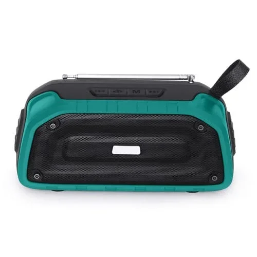 Altavoz Bluetooth Rixing Nr-906Fm TWS A Prueba de Agua Soporte Manos Libres FM (Verde Esmeralda)