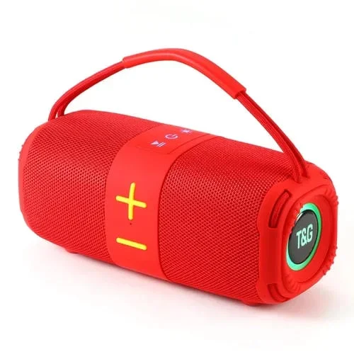 Altavoz Bluetooth T&G Tg-668 Subwoofer TWS Portátil con Asa (Rojo)